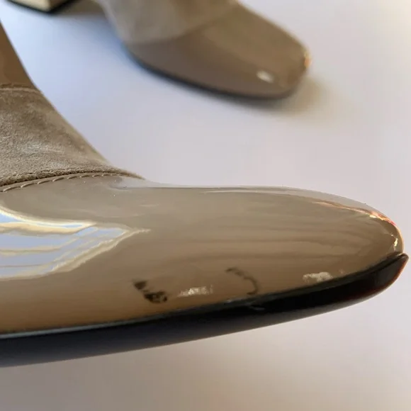 Roger Vivier beige suede/patent leather booties - Picture 3 of 8